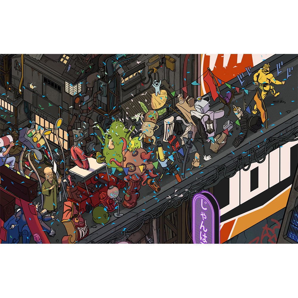  A.D. 2.222 - Giant Cyberpunk Character Poster. Digital edition