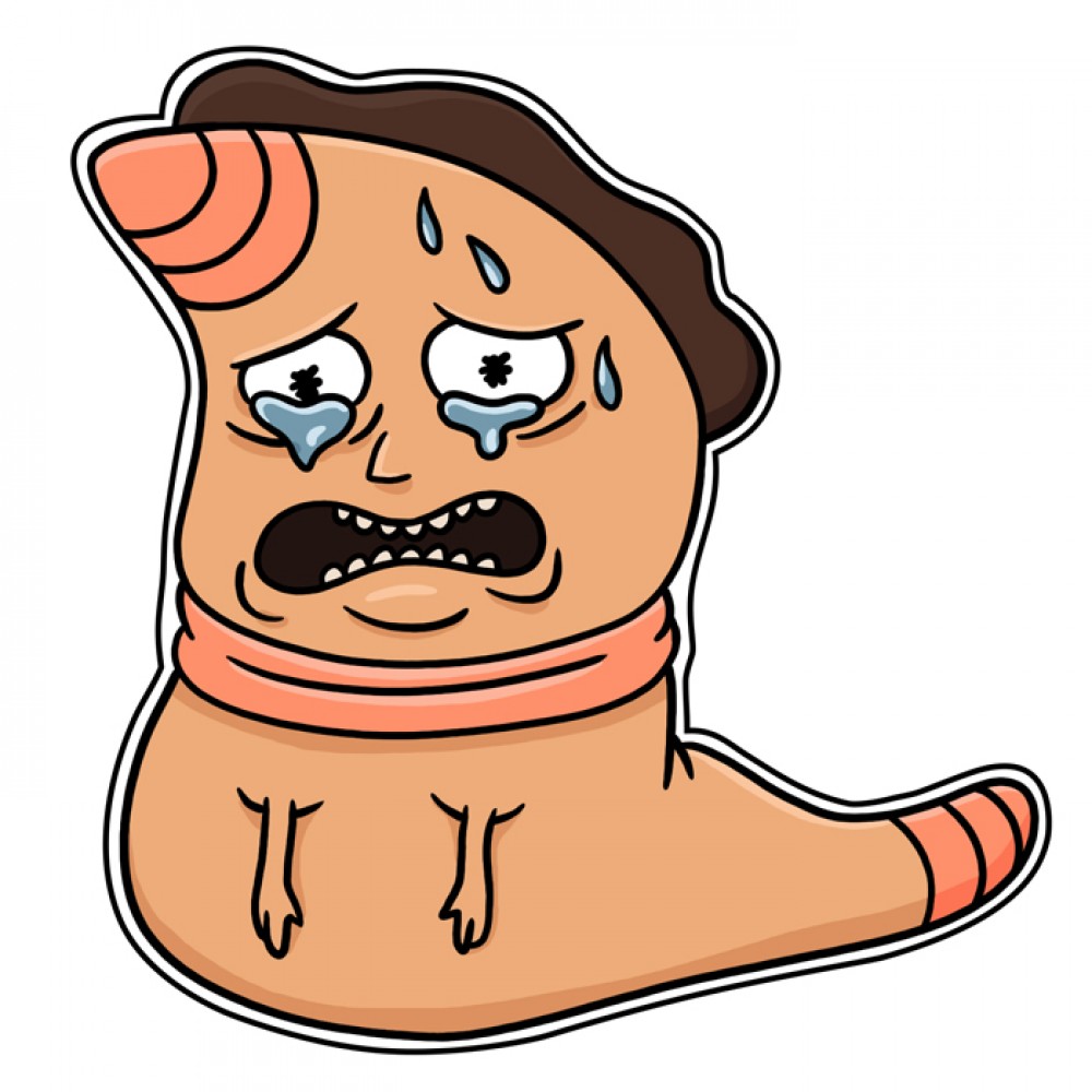 Jarry the worm sticker - Rick and Morty fan art